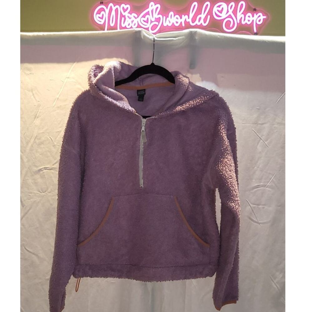 Wild Fable Half Zip Purple Sherpa Hoddie Sweater Size S